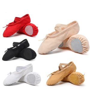 a280f5b5b7da23982302729381b84c8b Leather/Canvas Ballet Slippers